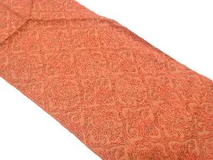 斜め格子に花模様織り出し名古屋帯